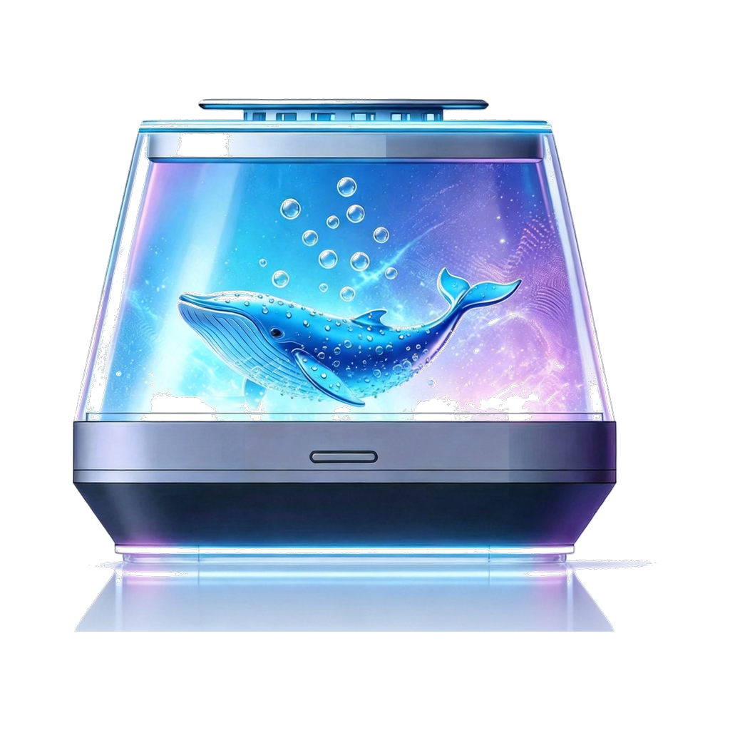icuktaa Whaley car air companion in Aurora Blue — visible water purification with bubbles