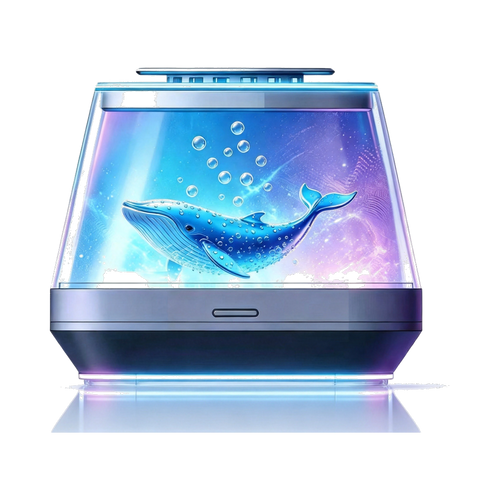 icuktaa Whaley car air companion in Aurora Blue — visible water purification with bubbles